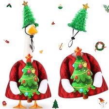 1 Set Christmas Goose Outfit for 23'' Lawn Cement Goose Porch Geese Costume C...