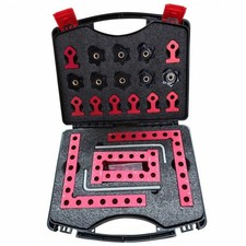 16 St&uuml;ck Winkelspanner-Set mit Transportkoffer Eloxierte Oberfl&auml;che