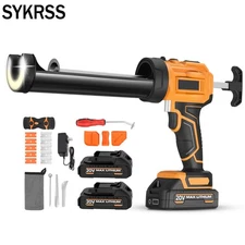 SYKRSS Cordless Caulking Gun 2 x 2000mAh Batteries Battery Powered Caulk Gun 20V