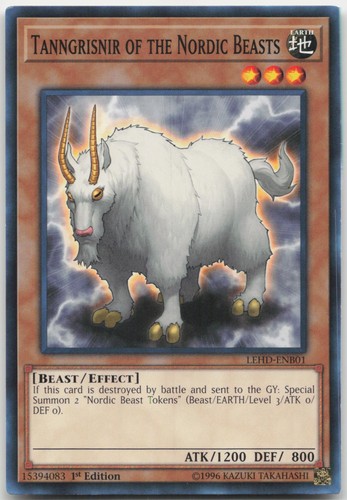 Tanngrisnir of the Nordic Beasts [Ultra Rare] LEHD-ENB01 YuGiOh Legendary Hero Decks card