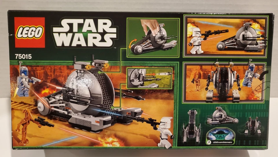 LEGO Star Wars 75015 Alianza Corporativa Tanque Droide NISB Jango Fett RARO. RETIRADO Foto 2 de 4