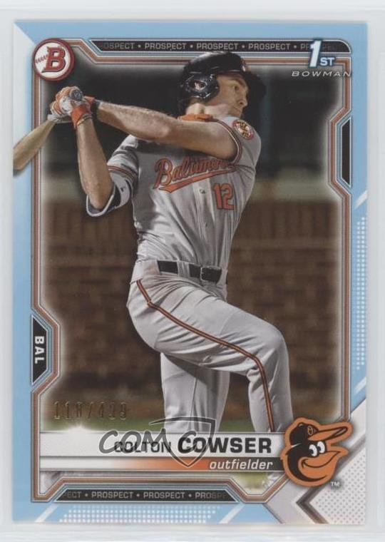 2021 Bowman Draft Sky Blue 118/499 Colton Cowser #BD-166 5i2