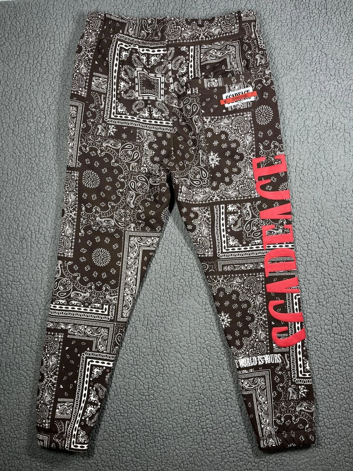 疤面煞星鞋 Palace 裤子男式中号黑色白色头巾慢跑者 Tony Montana — 第 4/4 张图片