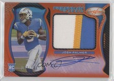 2021 Certified Freshman Fabric Signatures Mirror Orange Josh Palmer Auto 0t58
