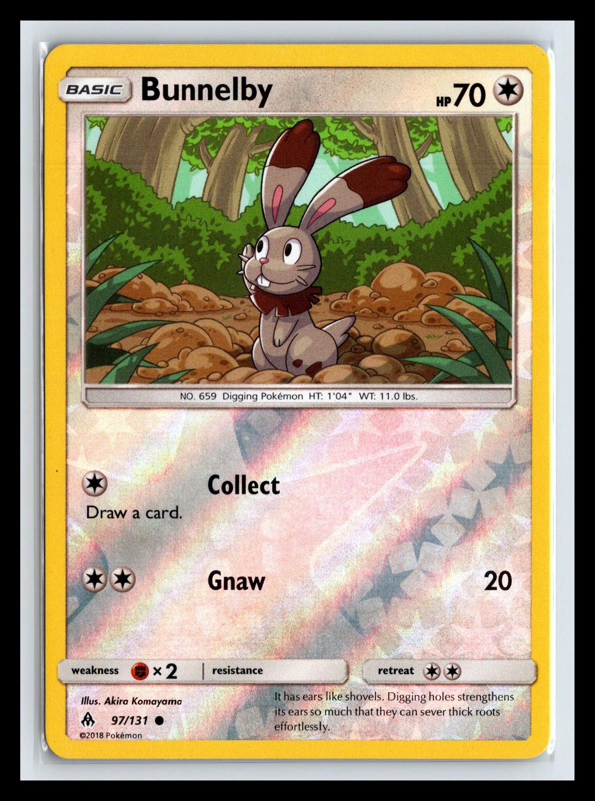 LP Reverse Holo Bunnelby Forbidden Light 97/131 C Pokemon Card Akira Komayama