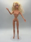 VTG 1993 Mattel Barbie Doll Blonde Hair Nude Jointed Flat Feet Earrings OOAK