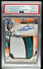 2024 Topps Inception Cooper DeJean Rookie Jumbo Patch Auto Orange #/50 PSA 9 10