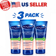 3 Pack Noxzema Clear Daily Deep Pore Oil-Free Cleanser for Soft Smooth Skin