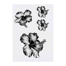 4 x 'Hibiscus Flower' Temporary Tattoos / Transfers TO00069468 