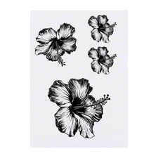 4 x 'Hibiscus Flower' Temporary Tattoos / Transfers (TO00069468)