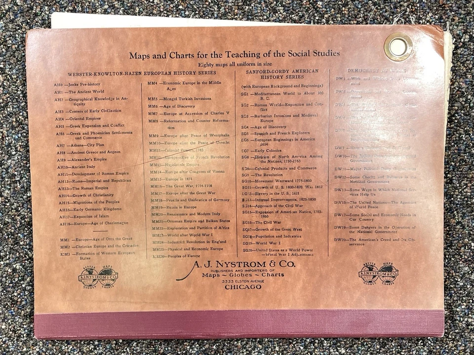 VINTAGE A.J. Nystrom Map Europe 1648 Peace of Westphalia School Classroom M.M. 9 - Image 2 of 4