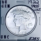 1922 P BU GEM PEACE SILVER DOLLAR UNC MS+++ U.S. MINT RARE COIN 8385