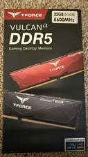T-Force Vulcan DDR 5 32Gb (2-16gb)  5600MHz Gaming Desktop Memory (AMD)