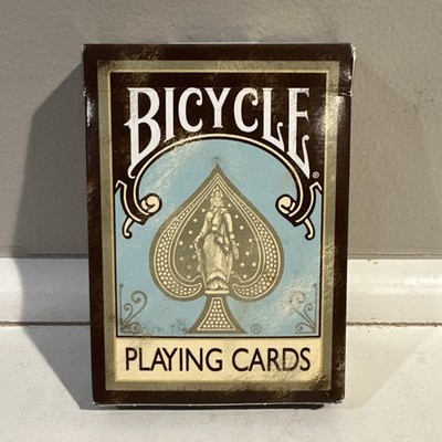 Bicycle Dirty Faded Vintage Teal Brown Playing Cards -OHIO - OPENED