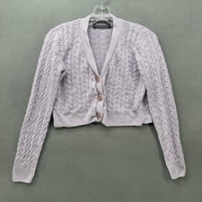 Reformation Cropped Cardigan Womens Lavender ...