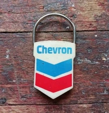 Vintage 1961-1966 Full Service Chevron Logo Keyring Advertising Gas Station