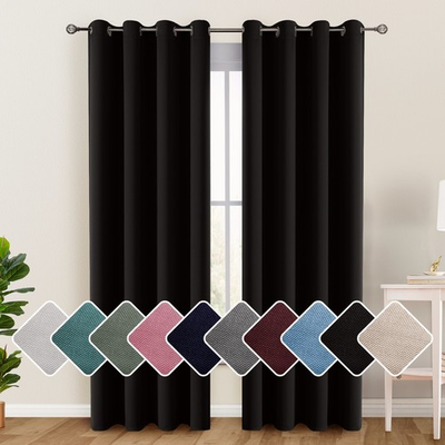 #ad Blackout Curtain Room Darkening Window Curtains Insulated Thermal Grommet Panels $21.49