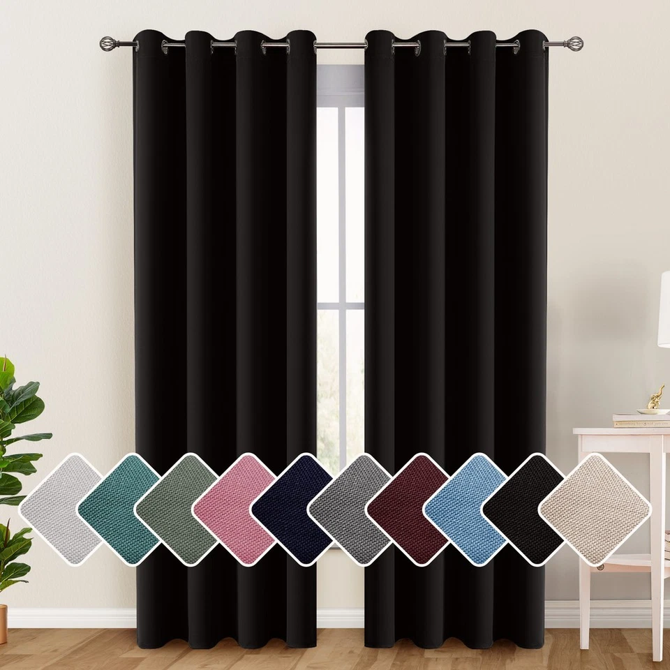 Blackout Curtain Room Darkening Window Curtains Insulated Thermal Grommet Panels