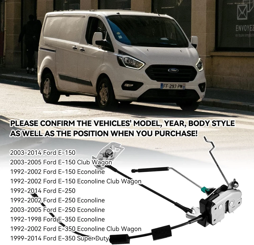 Rear Right Door Lock Actuator for Ford E-150 E-250 E-350 Econoline Club Wagon Foto 2 de 4