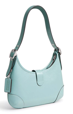 NWT COACH Hamptons Hobo Shoulder Bag CAN33 In LIGHT BLUE Crinkle