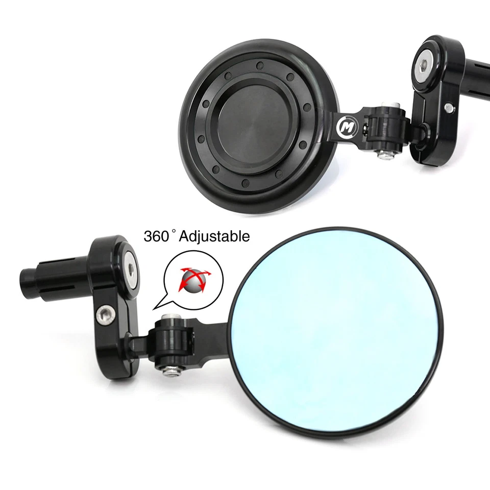 Espejos retrovisores de extremo de barra de motocicleta REACTOR NEGRO para Suzuki GW250 INAZUMA 2013-2019 Foto 4 de 4