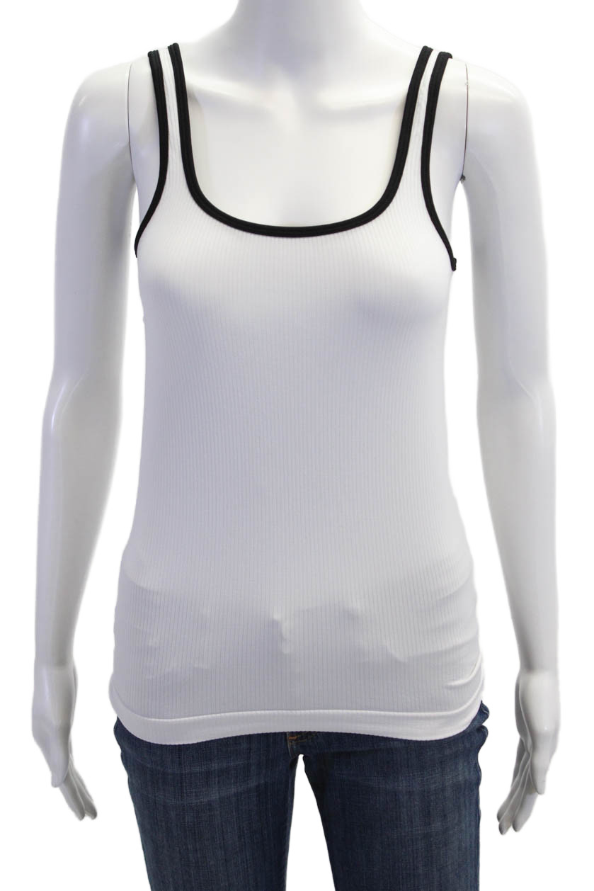 Athleta Women White Square Neck Basic Camisole Si… - image 1