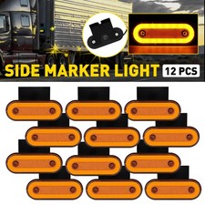 12pcs LED Side Marker Lights 12V Orange Amber Indicator Truck Lorry Trailer Bus