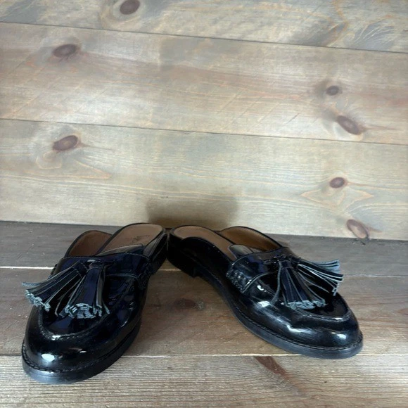 Vionic Reagan Mujer Talla 6.5 Zapatos Negro Charol Borla Mules Foto 3 de 4