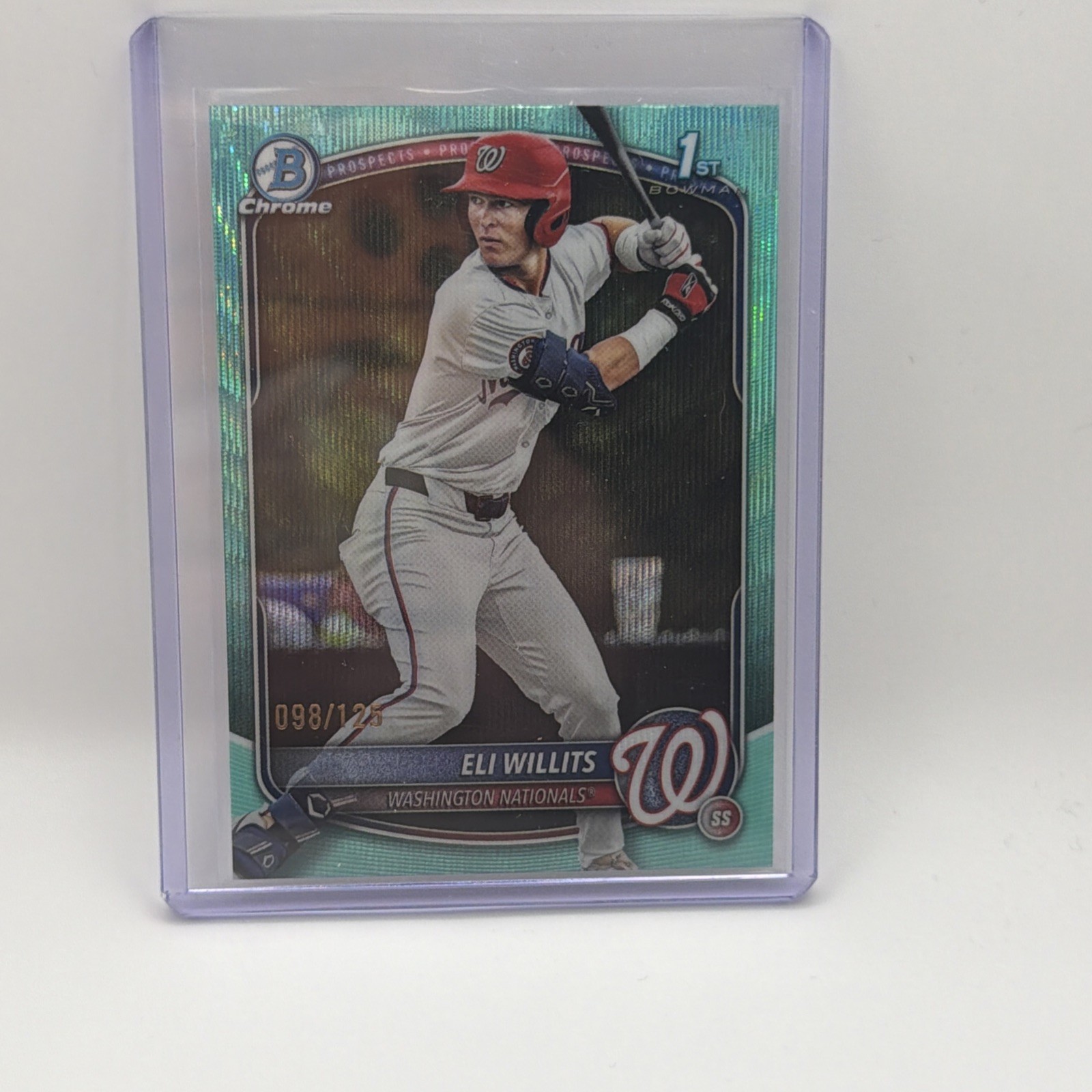 2025 Bowman Chrome Draft - ELI WILLITS 1st - AQUA WAVE Refractor 98/125 - BDC-1