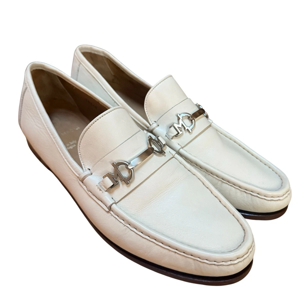 Bruno Magli Kurt Size 9 M Spectator Loafers Blue/White Luxury Made In Bologna Bruno Magli Patrizio Suede Penny Loafer – AmbrogioShoes main image 4
