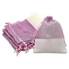 TheDisplayGuys For Your Modern Living 24-Pack Linen & Pink Organza Gift Bags ...