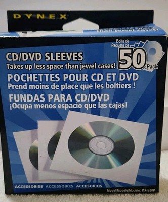 Dynex Paper CD/DVD Storage Sleeves - DX-S50P Open Box Qty 43