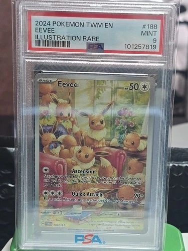Eevee Twilight Masquerade Illustration 188/167, PSA 9