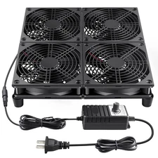 120mm Router TV Box Fan 110v-240v Speed Control for Gaming, Xbox, Cooling