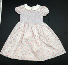 Janie And Jack Girls Floral Smocked Dress lined Size 6