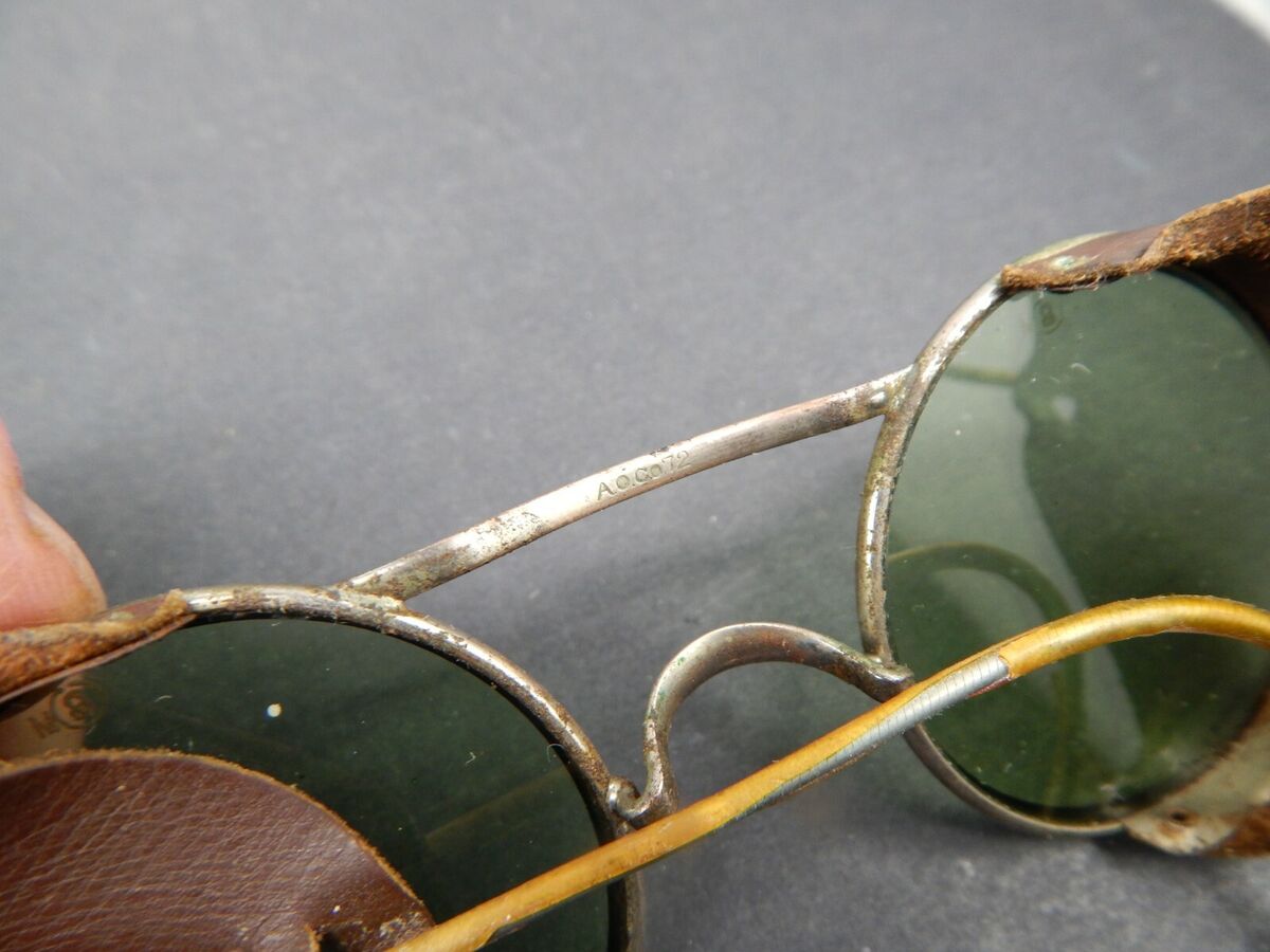 vintage American Optical ROUND TINTED SAFETY GLASSES w vintage American Optical ROUND TINTED SAFETY GLASSES w