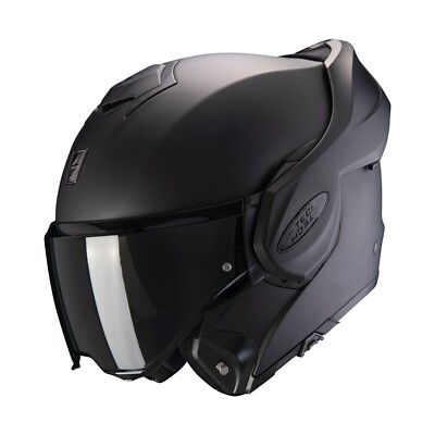 modular helmet scorpion exo tech solid Motorcycle Helmet Scooter Modular Scorpion Exo-Tech Solid BLK2 Black Mat  Size XL
