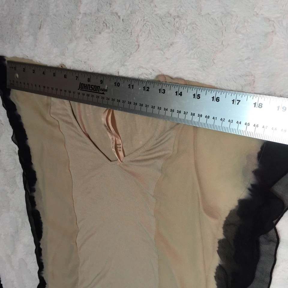 Bailey 44 女式小号象牙色 V 领宽松长衫上衣衬衫网眼装饰黑色 — 第 4/4 张图片