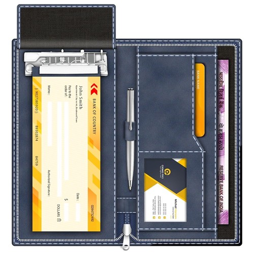 Cheque Book Holder for Multiple Cheque Card Wallet Documents Holder - Picture 2 of 5
