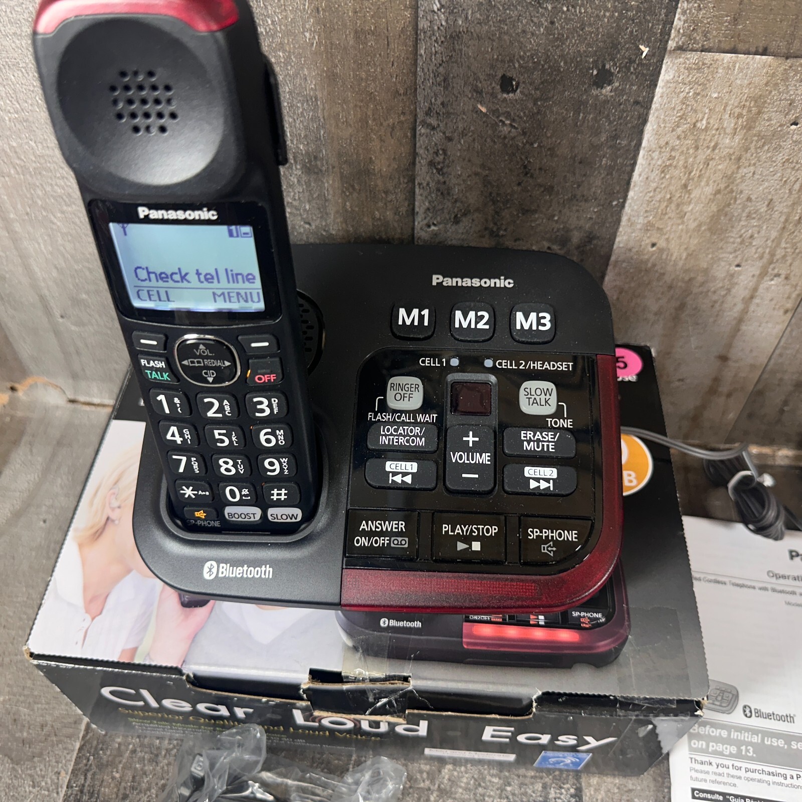 Panasonic Amplified Cordless Phone with Slow talk KXTGM430B 1