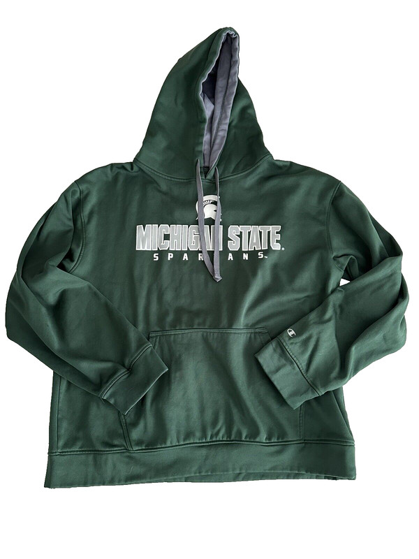 MICHIGAN STATE SPARTANS Green CHAMPION Mens Large Hooded Pullover Hoodie