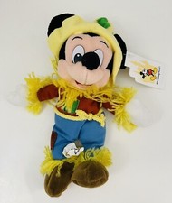 VTG Walt Disney World Scarecrow Mickey Mouse Mini Bean Bag Halloween Plush