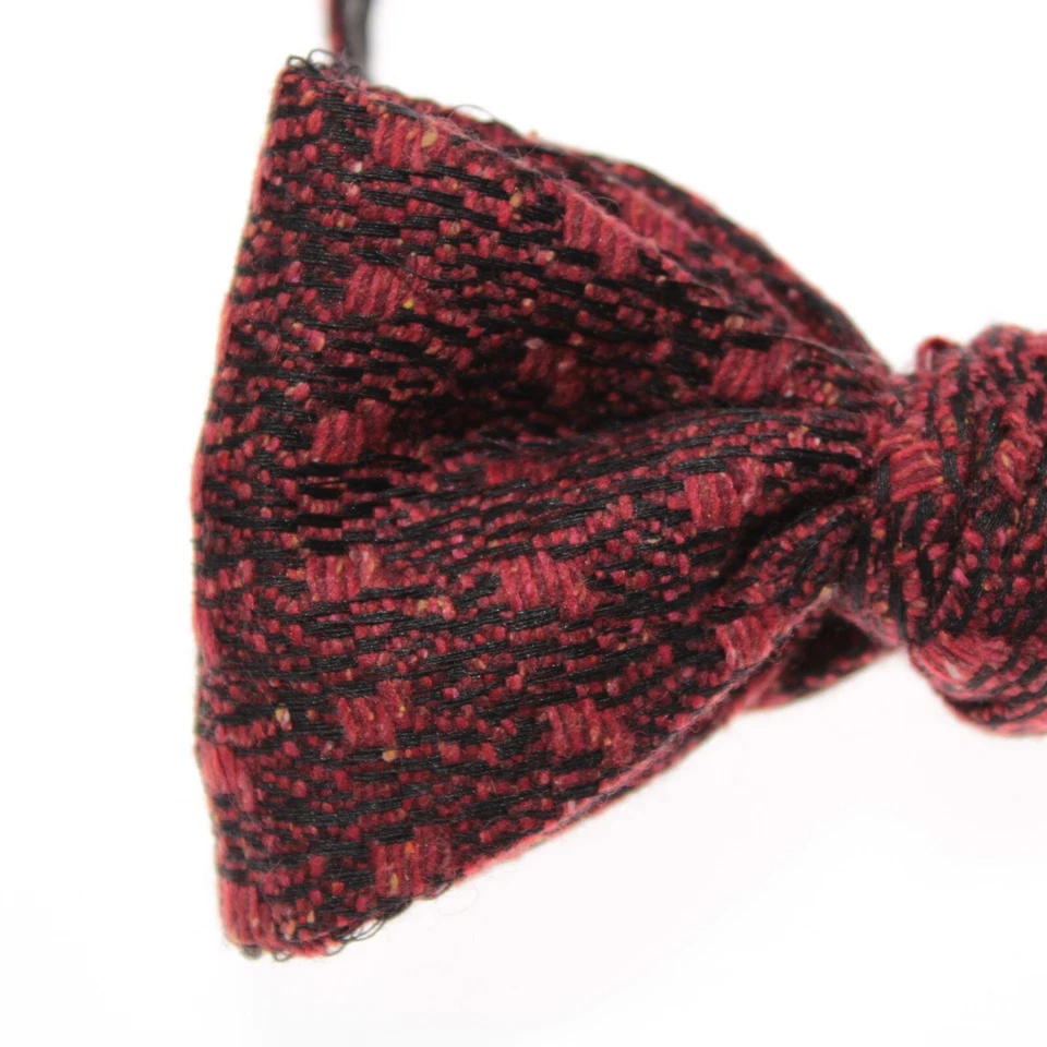 Italo Ferretti NWOT Bow Tie Adjustable Size in Red/Black Wool/Silk Blend - Image 2 of 4