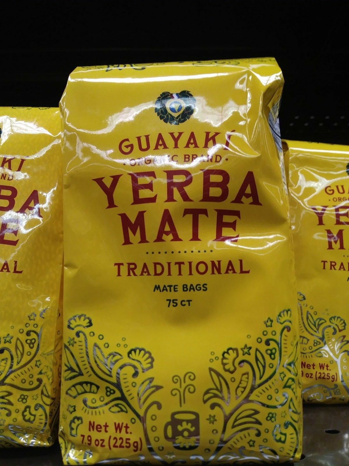Guayaki Traditional Yerba Mate, 75 Tea Bags  7.9Oz (Pack Of 3)