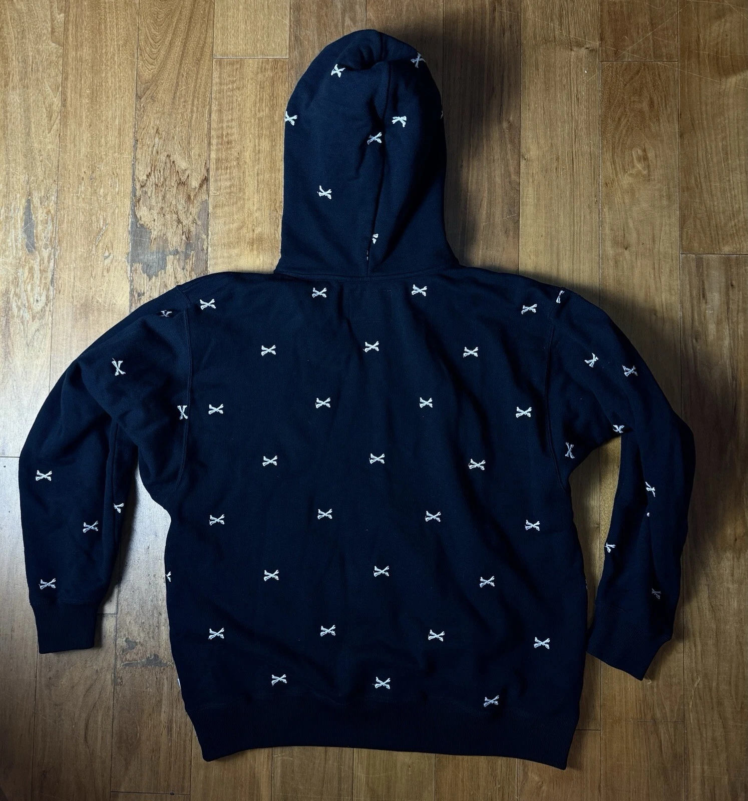 ACNE STUDIOS Felpa con cappuccio WTAPS Acne Bones nera taglia 2 (M) ricamata giapponese