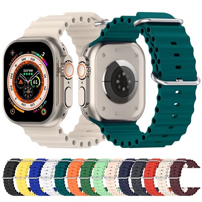 Correa de reloj de silicona Ocean para Apple Watch Ultra 49 mm / Series 8 y 7 45
