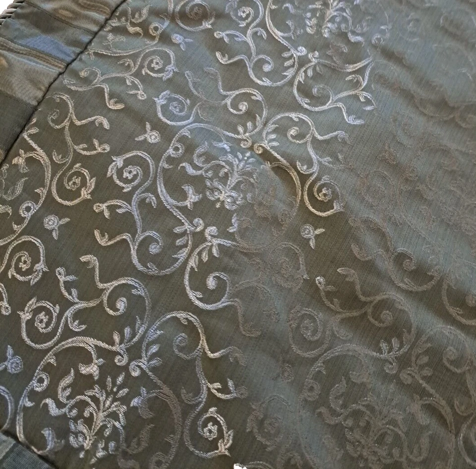 Almohada acolchada King Shams 2 verde mar aguamarina floral a rayas satén JC Penney Foto 3 de 4