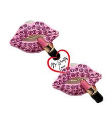 Shoe Charms 2 Pink Rhinestone Shoe Charms for Crocs Lips Shoe Charms Pink Lips