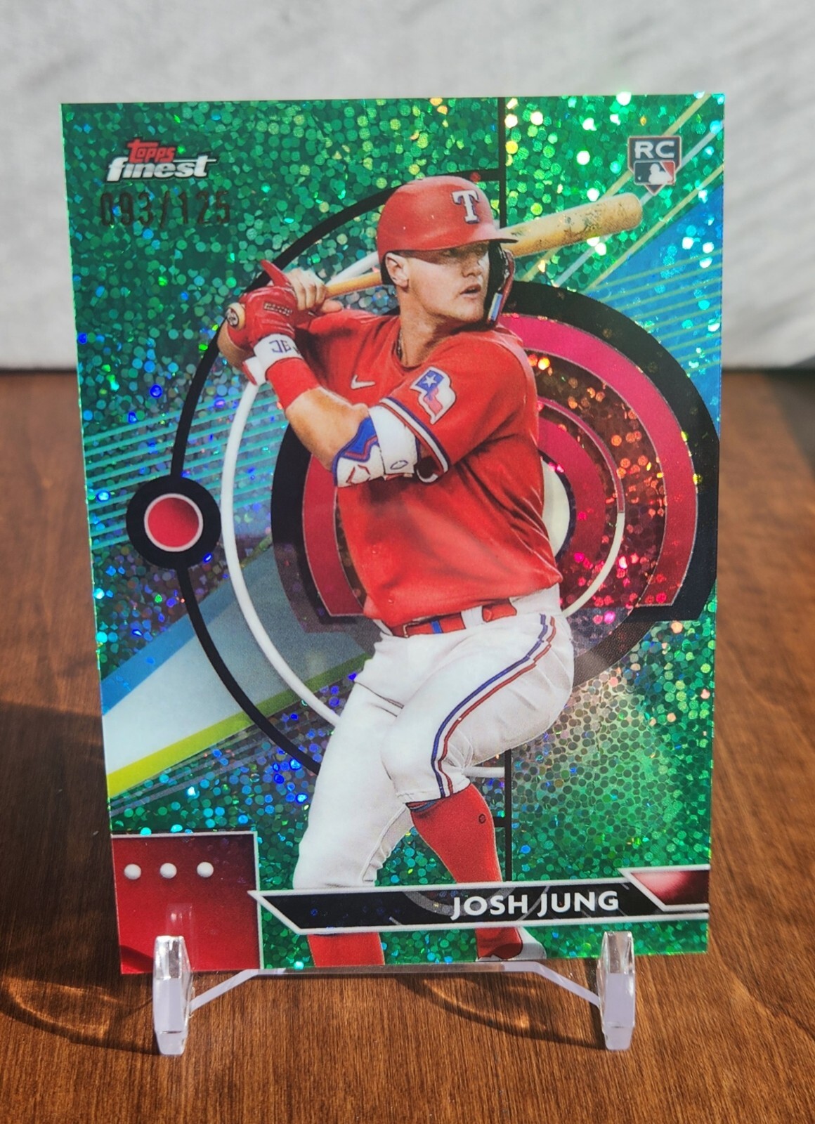 2023 Topps Finest Josh Jung #75 Green Speckle Refractor 93/125 Rangers 🔥🔥🔥🔥