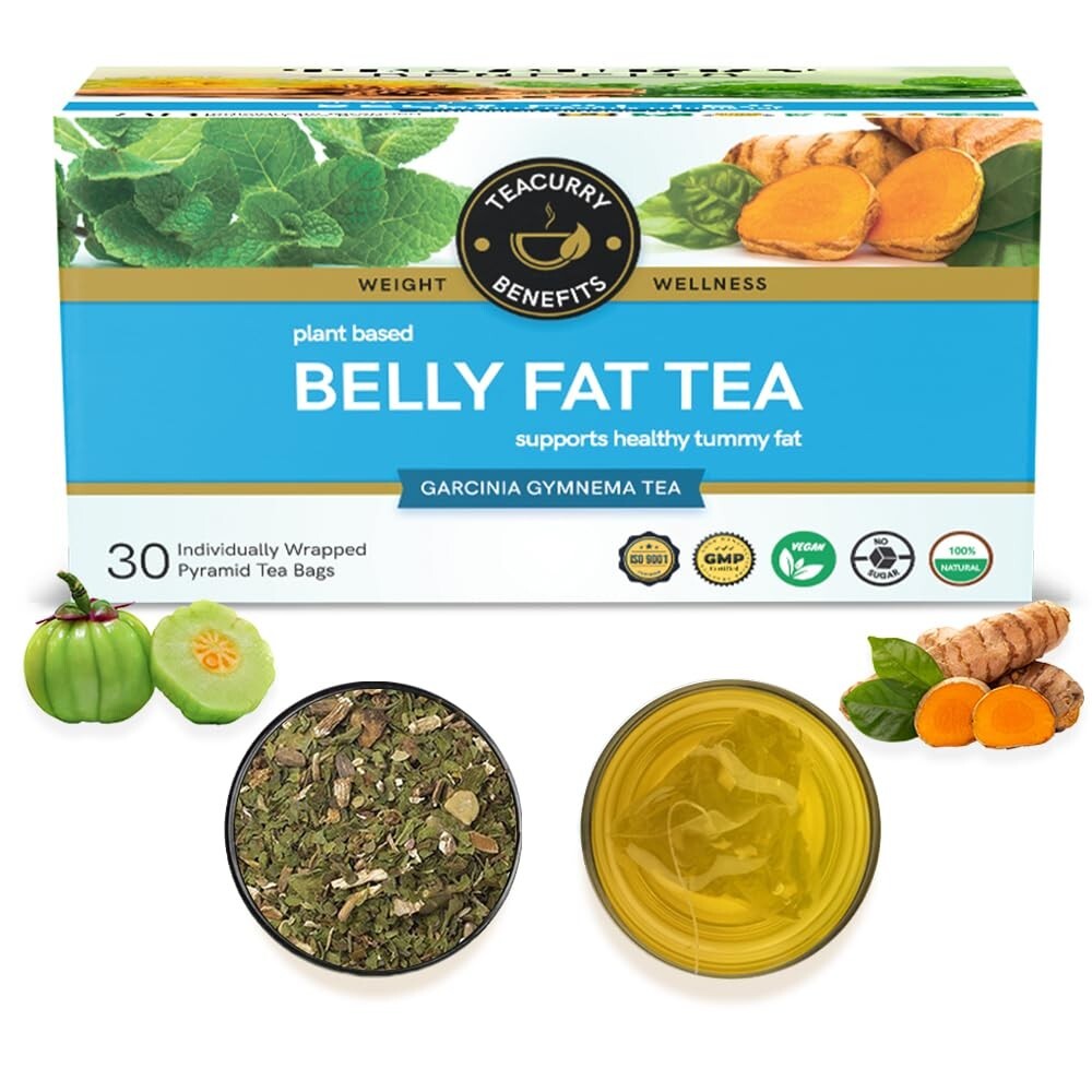 Curry Belly Fat Tea (1 Month Pack,30 Tea Bags) Helps With Belly Fat / Fs
